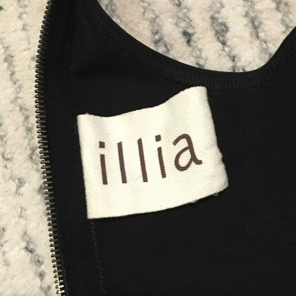 Illia Black Leather Lace Up Corset Tank Top Vest Back Zip Size 4 - Picture 6 of 8